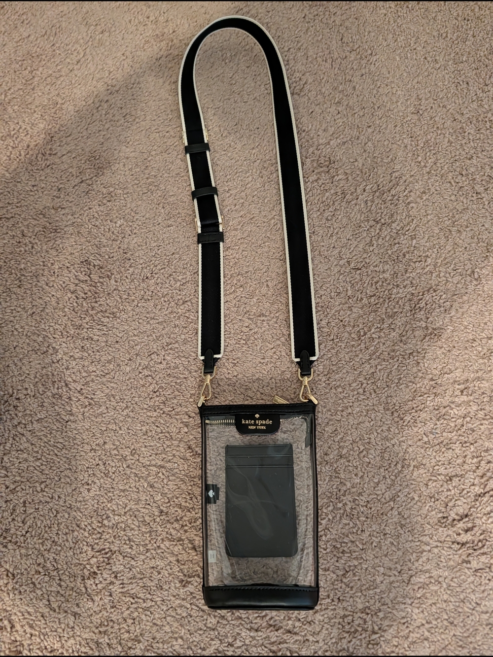 Kate Spade Black Clear Crossbody Phone Bag